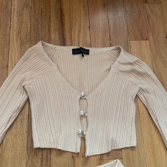 House of Harlow (BUNDLE) 1960 X Olivia light oak cardigan and short set XS - Picture 8 of 11